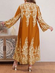 Floral Print Long Sleeve Maxi Dress Plus Size