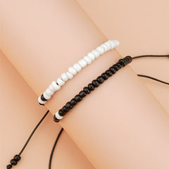 Adjustable Waterproof Cord Couples Bracelets Yin Yang His And Her Lover Bracelet