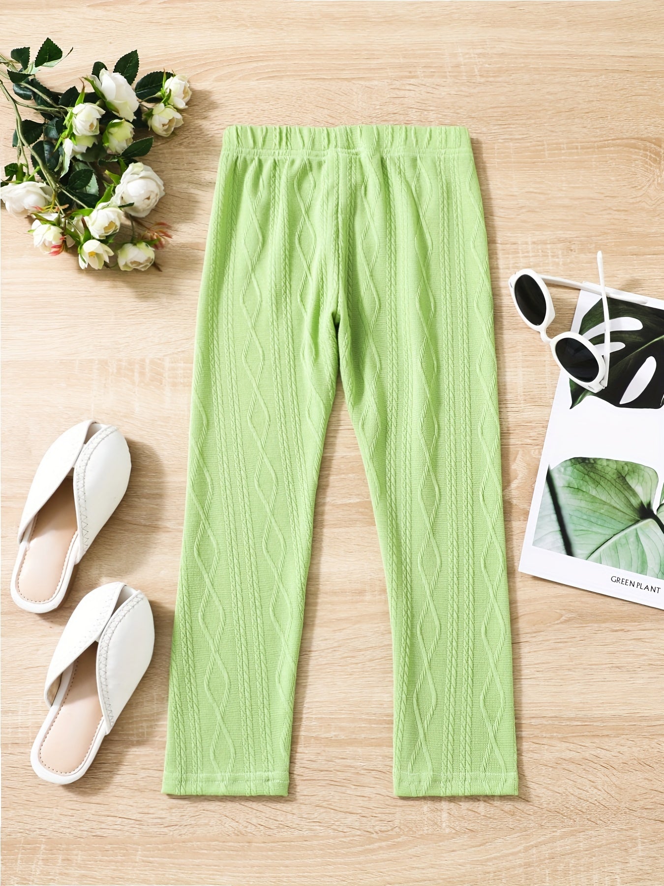 Girls' Cable Knit Ankle Pants Leggings