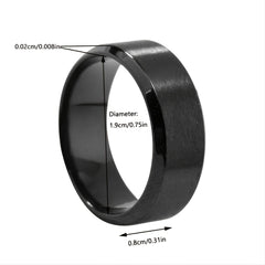 Stainless Steel Ring Matte Finish Beveled Polished Edge Comfort Fit