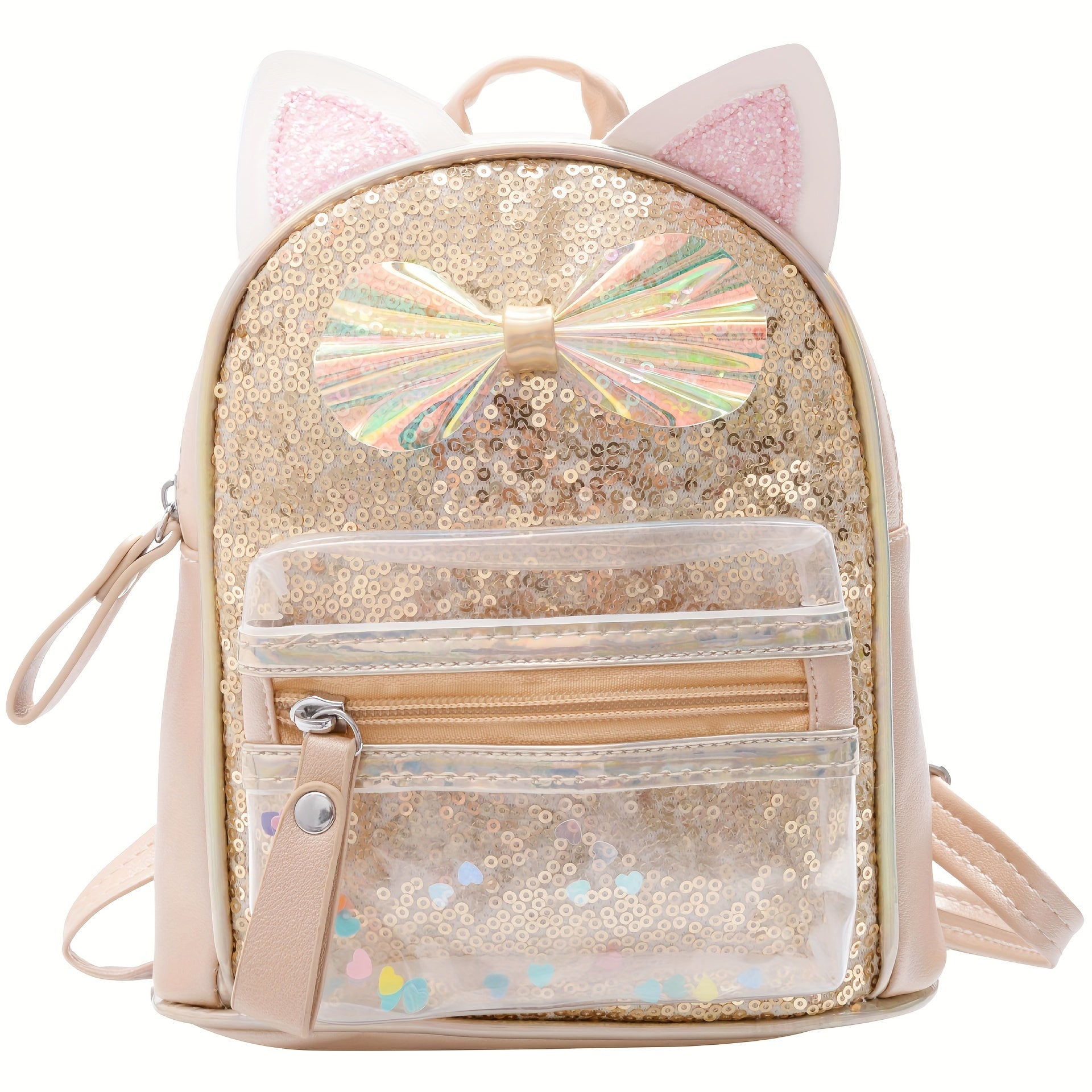 Kids Sequin Backpack Cartoon Design Kindergarten School Bag