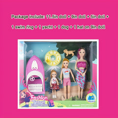 Doll Playset Outdoor Yacht Fast Boats Swim Ring Accessories Giftbox