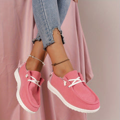 Women's Sequins Flat Loafers Lace Up Soft Sole Shoes