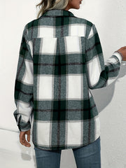  Plaid Print Long Sleeve Button Up Shirt