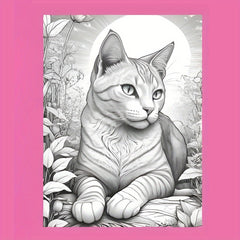 Deluxe Cat Coloring Book - 22 Pages Thickened Paper