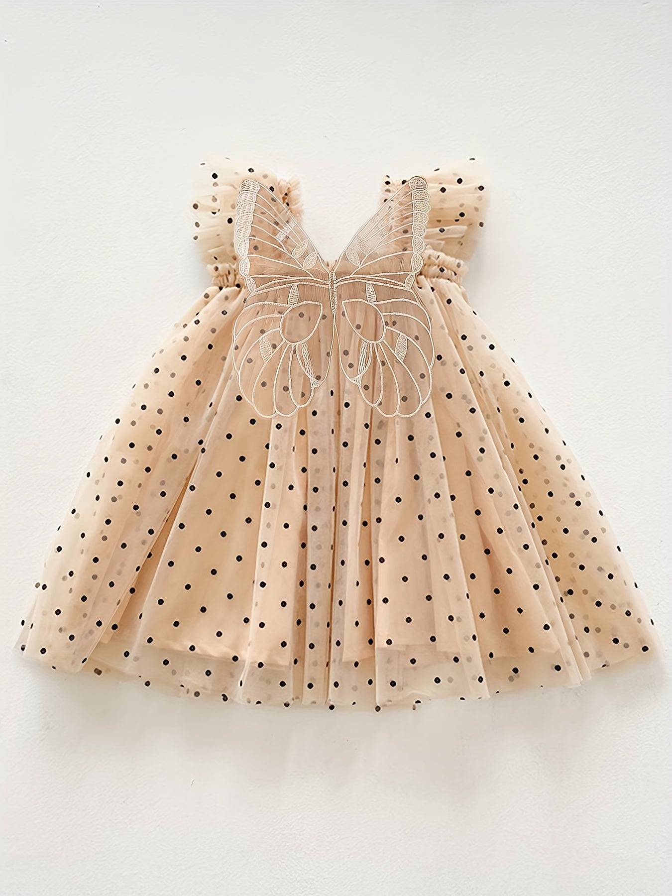 Toddler Girls Polka Dot Butterfly Princess Tutu Dress
