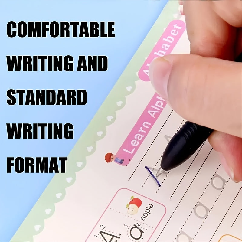 4 Reusable Copybooks with Pen for Kids Handwriting Practice Learning Toys
