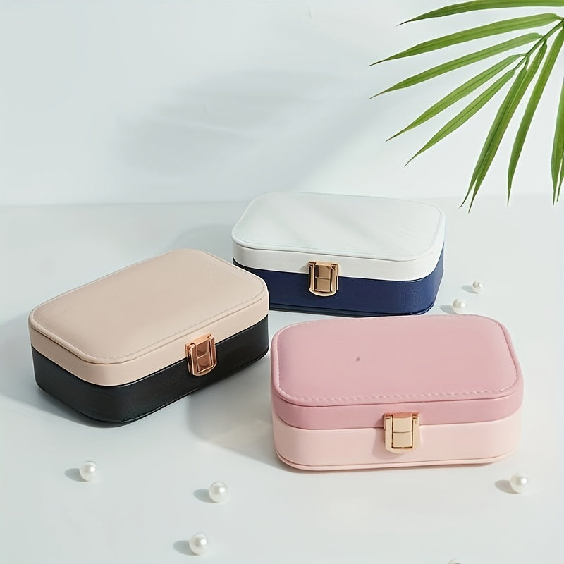 Stylish Jewelry Storage Box Travel Portable Storage Bag Solid Necklace Organizer