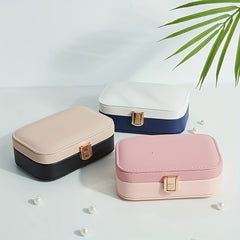 Stylish Jewelry Storage Box Travel Portable Storage Bag Solid Necklace Organizer