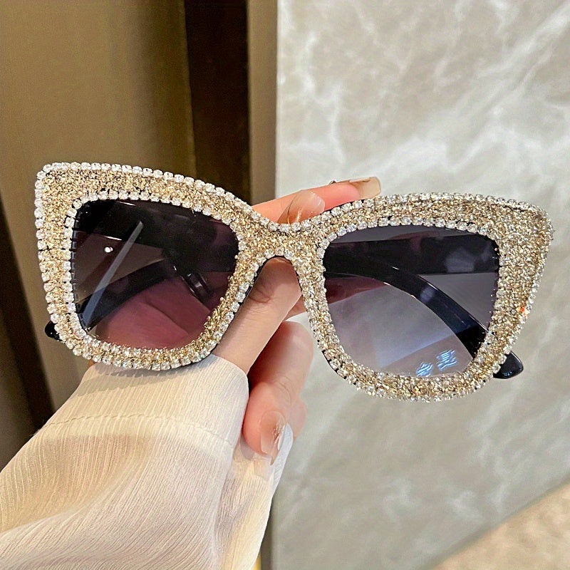 Y2K Cat Eye Sunglasses UV400 Rhinestone Party Favors Summer Beach Decor