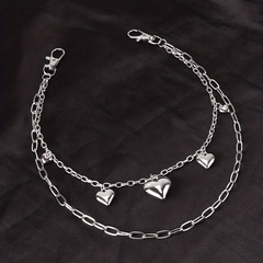 Peach Heart Metal Pants Chain Charm Pendant