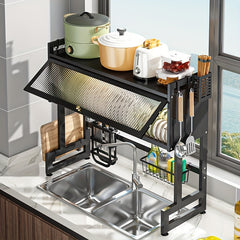 Above Sink Dish Drying Rack With Cover Space Saving Sink Rack
