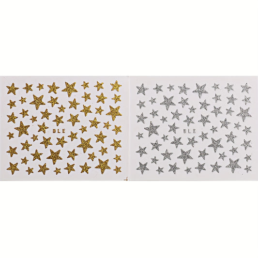 Sparkly Star Nail Art Stickers Self Adhesive Easy to Apply Long Lasting