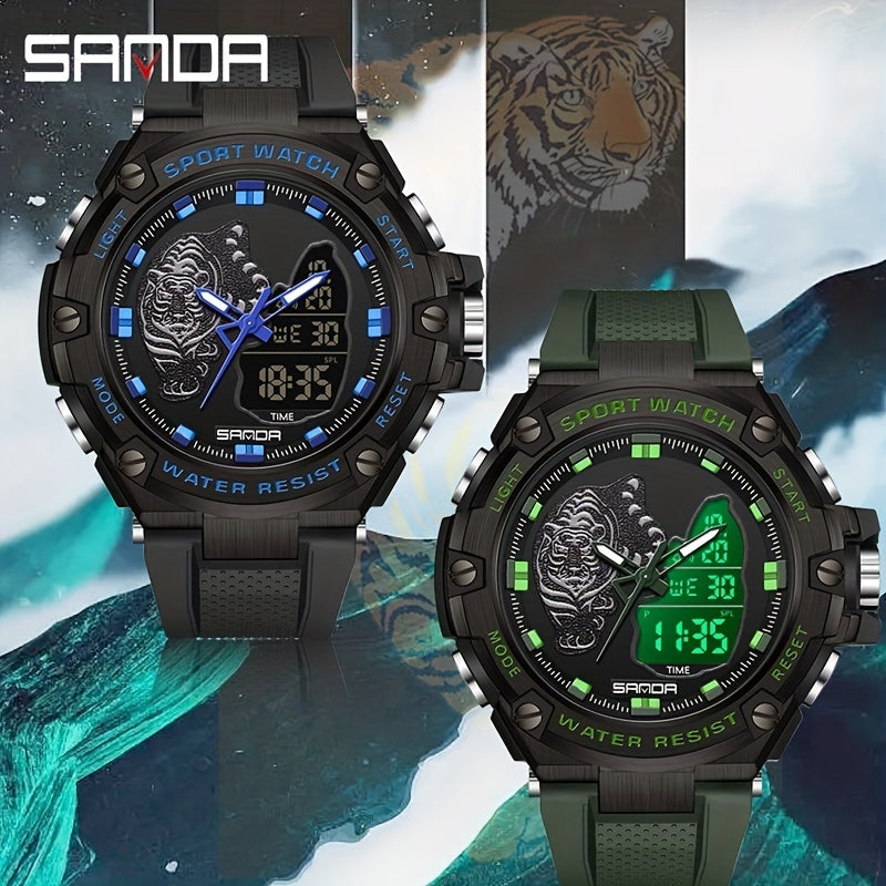 SANDA Waterproof Men Watch Night Glow Diving Watch