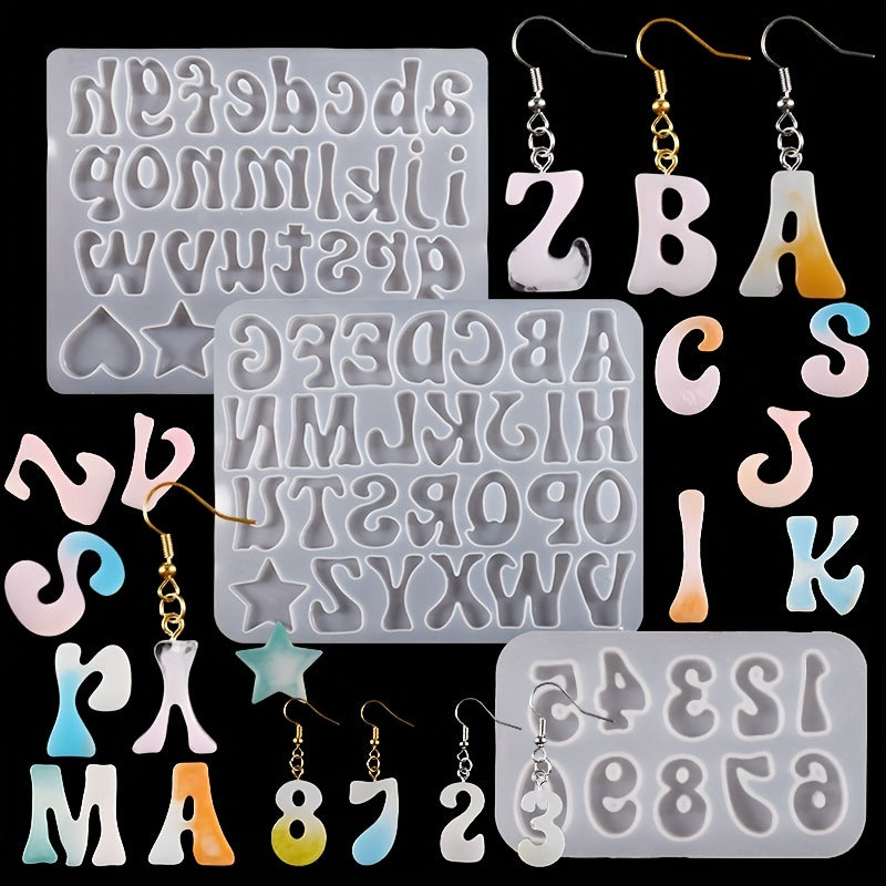Crystal Drip Gel Mirror Case Number Keychain Molds