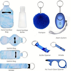 10pcs Women's Self Defense Keychain Set w/ Alarm & Door Opener