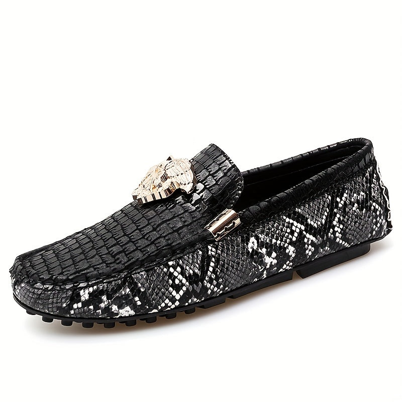 Snakeskin Print Loafers Soft Sole Shoes Casual Slip On Flat Shoes