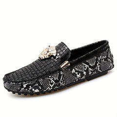 Snakeskin Print Loafers Soft Sole Shoes Casual Slip On Flat Shoes