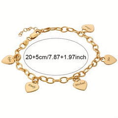 Personalized Heart Nameplate Bracelet Stainless Steel
