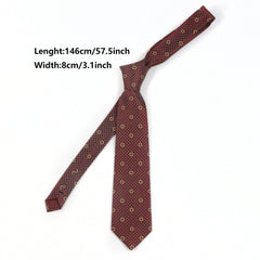 Men's Striped Flower Retro Necktie