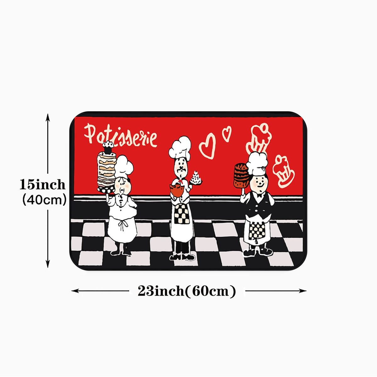 1pc Long Strip Non-slip Floor Mat Velvet Cushion Red Cake Room Rug