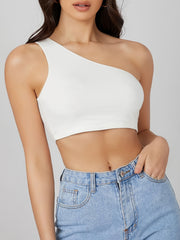 Women's Asymmetric Skinny Crop Tank Top