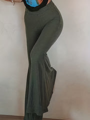  High Rise Flared Leg Trousers