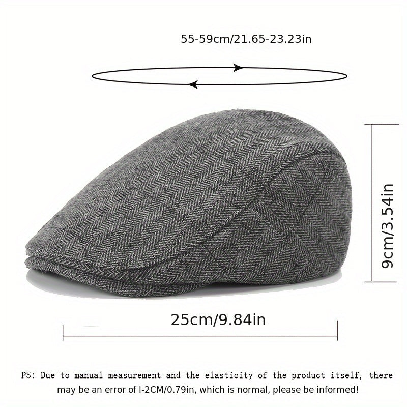 Men's Wool Beret Newsboy Cap Winter Painter Hat