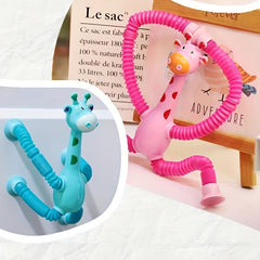 Telescopic Giraffe Suction Cup Doll Toy