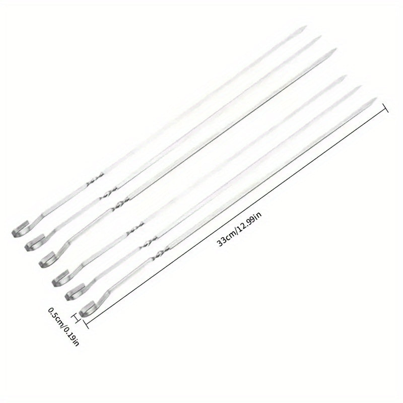20pcs Reusable Stainless Steel BBQ Skewers for Grilling Parties