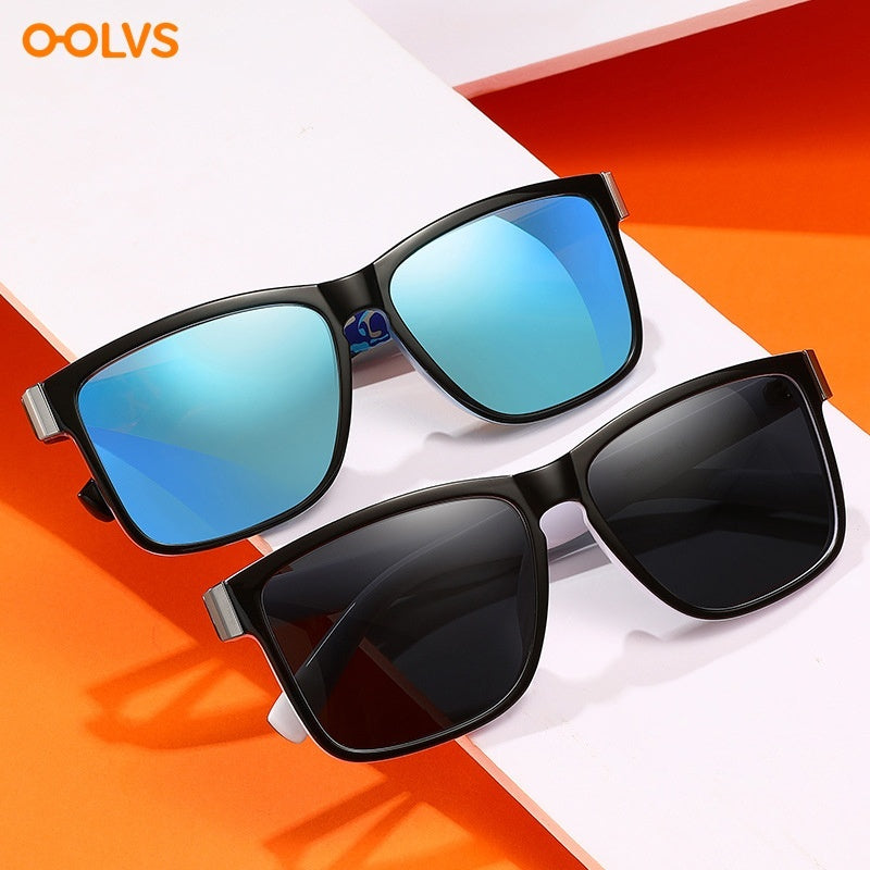 Square Polarized Sunglasses UV400 Protection Mirrored Lens Driving Glasses