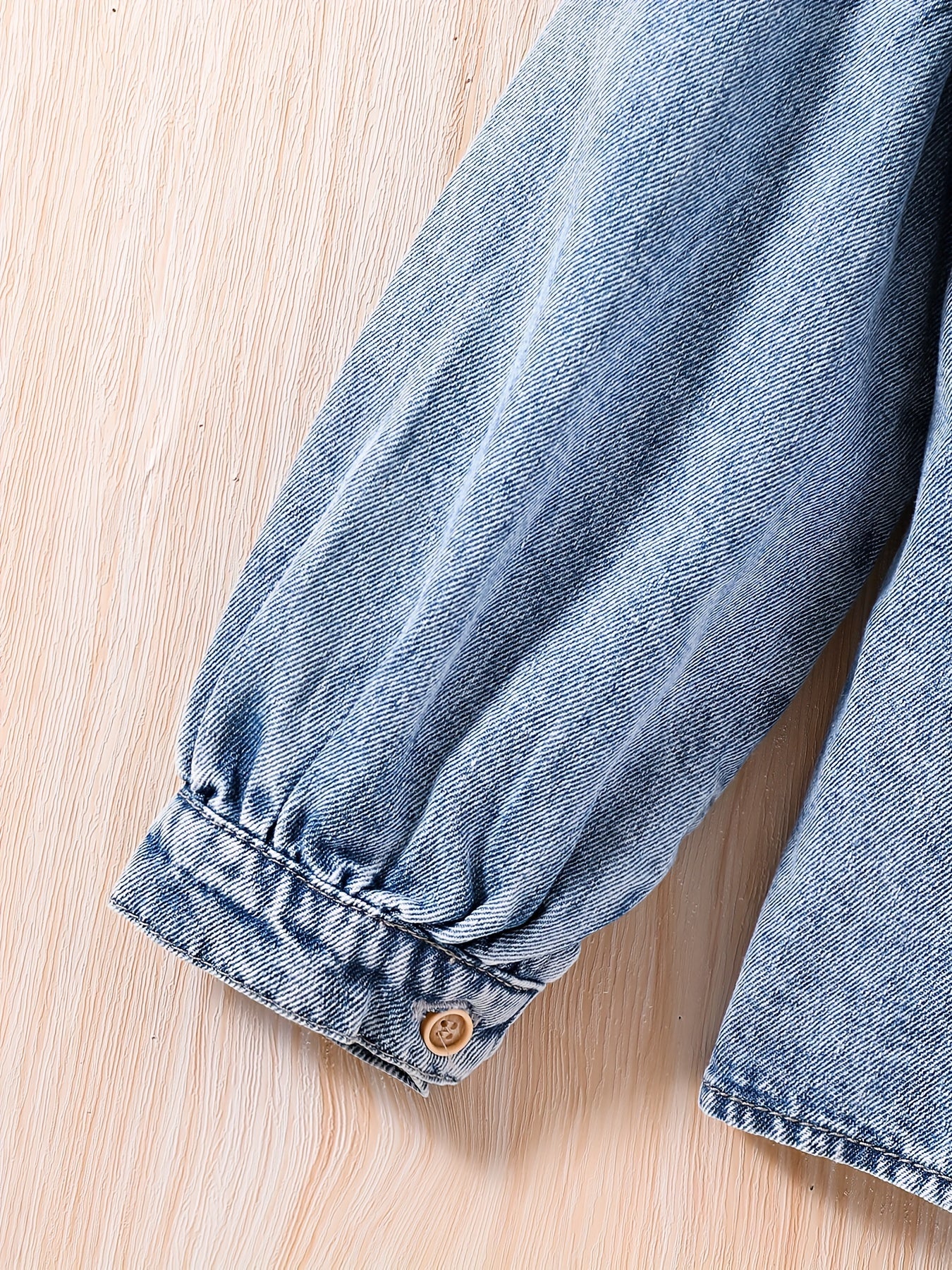 Girls Ruffle Trim Denim Jacket Top for Street Going Out