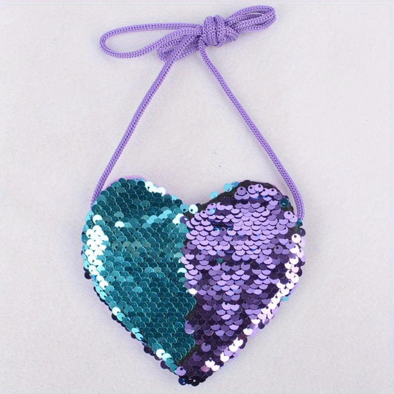 Kids Sequin Lanyard Crossbody Bag & Coin Purse