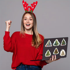 Christmas Tree Vinyl Stickers Festive Mixed Designs Scrapbooking DIY Crafts