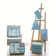 7Pcs Travel Storage Bag Set Mesh Clothing Sorting Bundle Pocket & Underwear Shoe