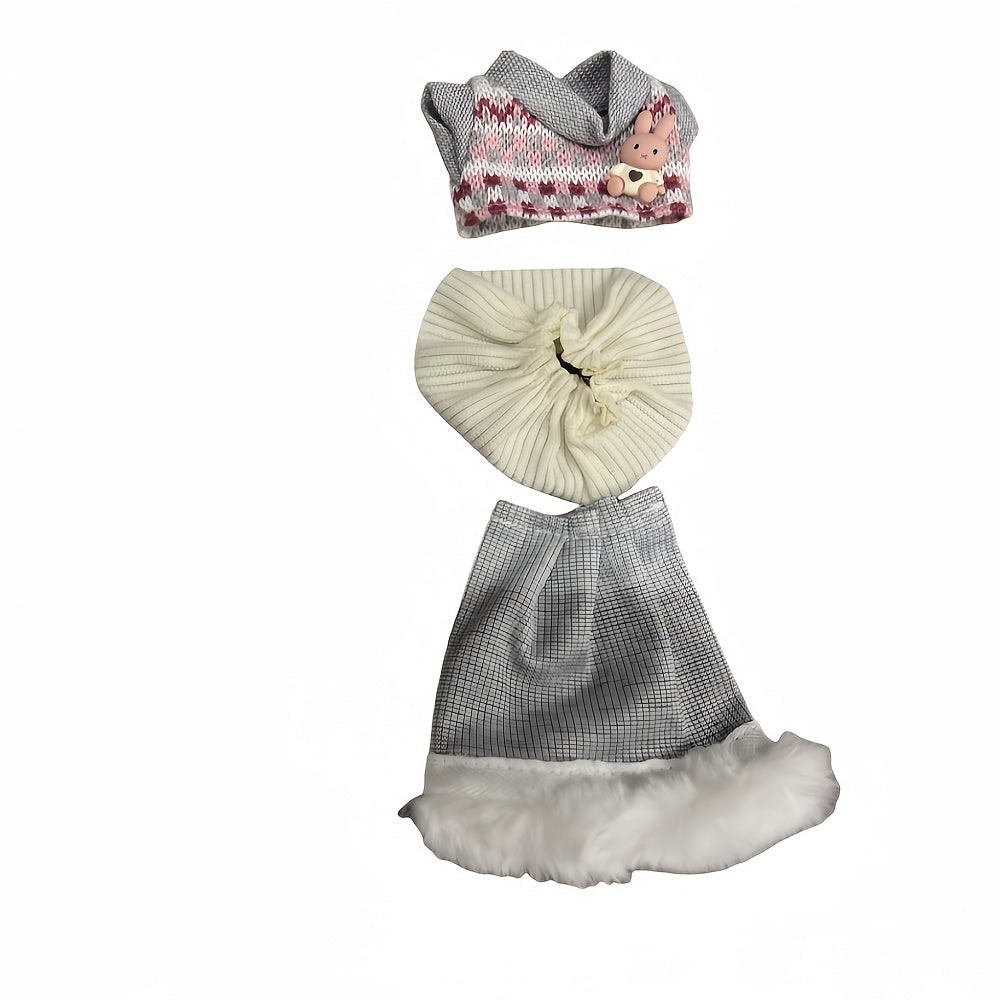 Gray Bunny Dress for 7 Inch Dolls