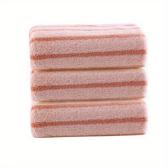 Striped Pattern Hand Towel Coral Fleece Soft Skin-friendly Absorbent