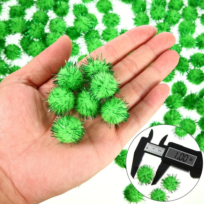 100pcs Glitter Fuzzy Pom Balls Halloween Craft DIY Party Decoration