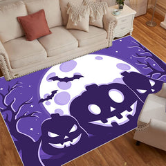 Pumpkin Pattern Area Rug Gothic Halloween Carpet Washable Anti-Skid Floor Mat