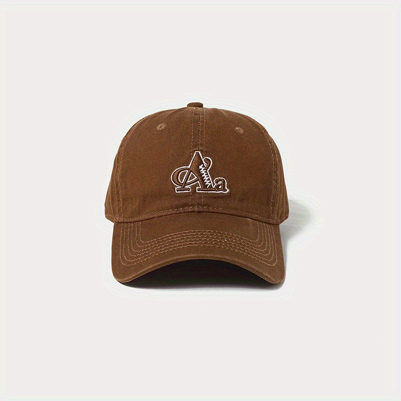 Unisex Breathable Adjustable Baseball Cap With Letter Embroidery