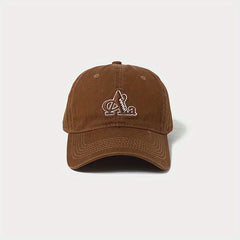 Unisex Breathable Adjustable Baseball Cap With Letter Embroidery