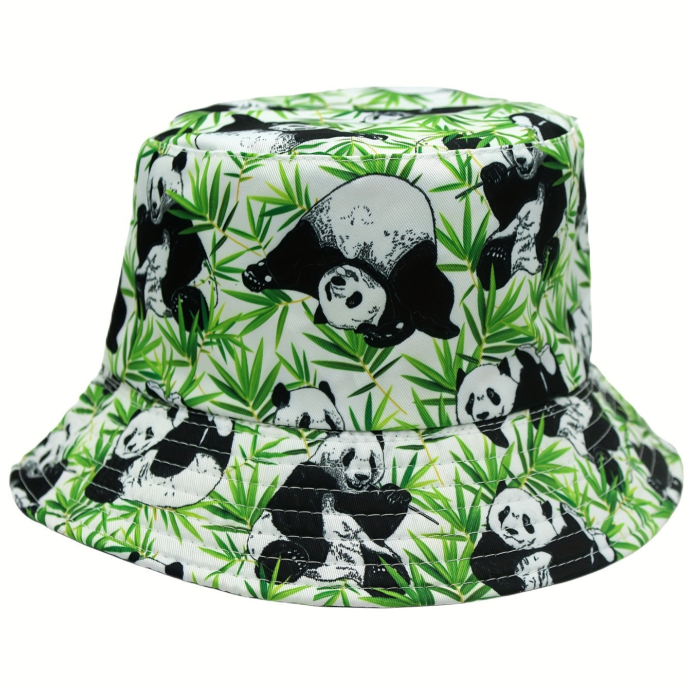 Versatile Sunshade Bucket Hat With Panda Print for Men Women Daily Shopping
