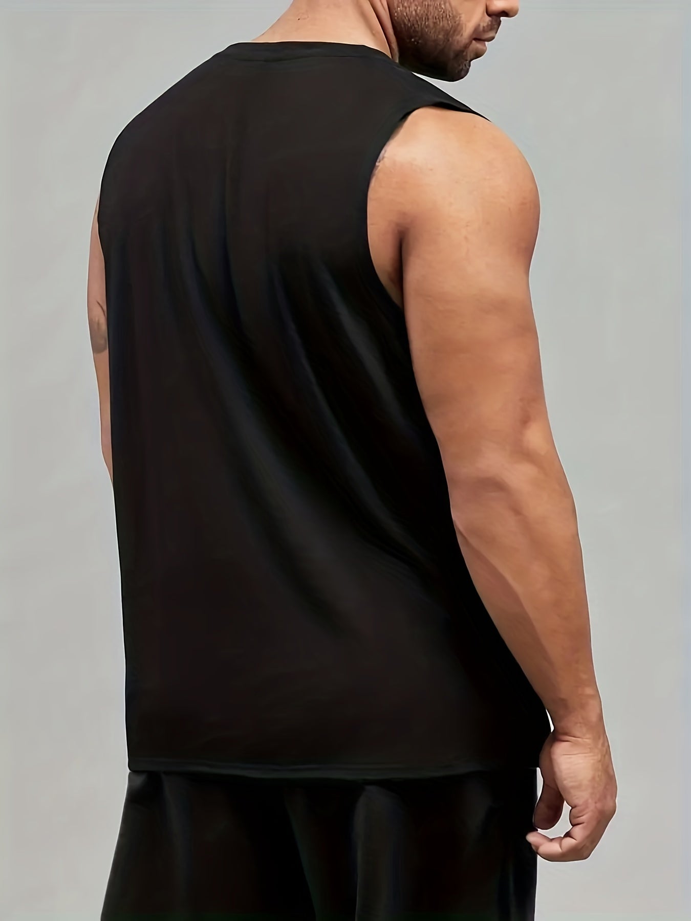 Men's Motto Print Tank Top for Outdoor Sports