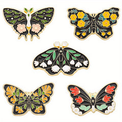 5pcs Butterfly Moth Animal Insect Brooch Pin Lapel Pins For Men