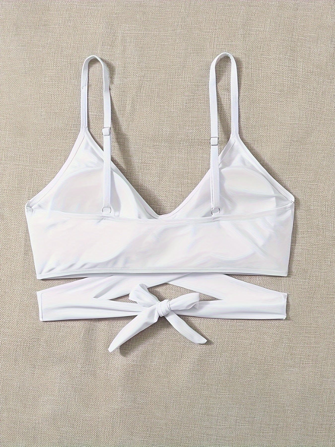  Bikini Top Solid Cross Tie Back Beach Bra
