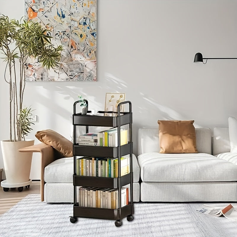 4 Layer Roller Cart Detachable Storage Cart For Office