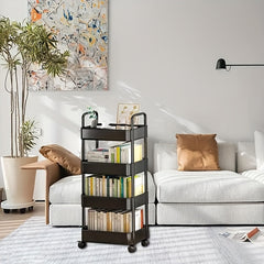 4 Layer Roller Cart Detachable Storage Cart For Office