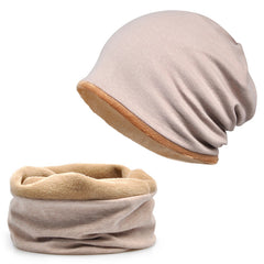 Christmas Outdoor Warm Solid Micro Elastic Scarf Hat