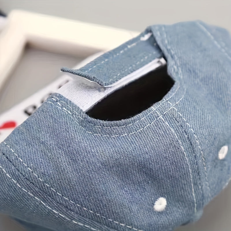 Cute Denim Baseball Cap for Babies Adjustable Straps