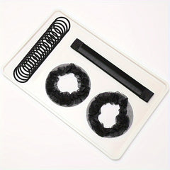2pcs Elastic Hairnet for Ballet Dance with Hair Ties and Bun Maker